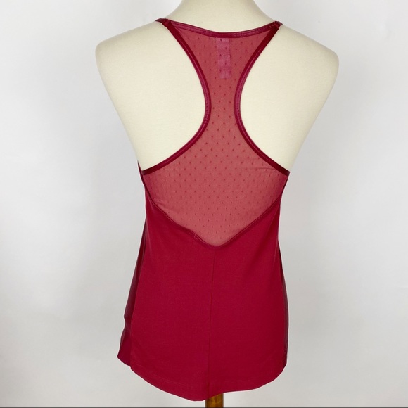 LOLE Red Polka Dot Mesh Racerback Yoga Tank Top - Size M - Picture 4 of 6